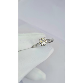 Кольцо из белого золота с бриллиантами 1.11 ct
